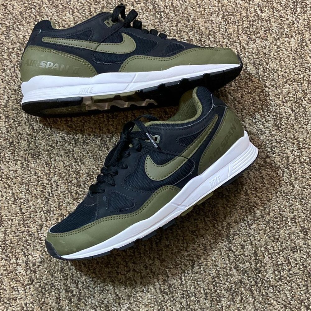 Nike Air Span II AH8047-011 Sneakers and Black and Olive 🫒 Size 7 US